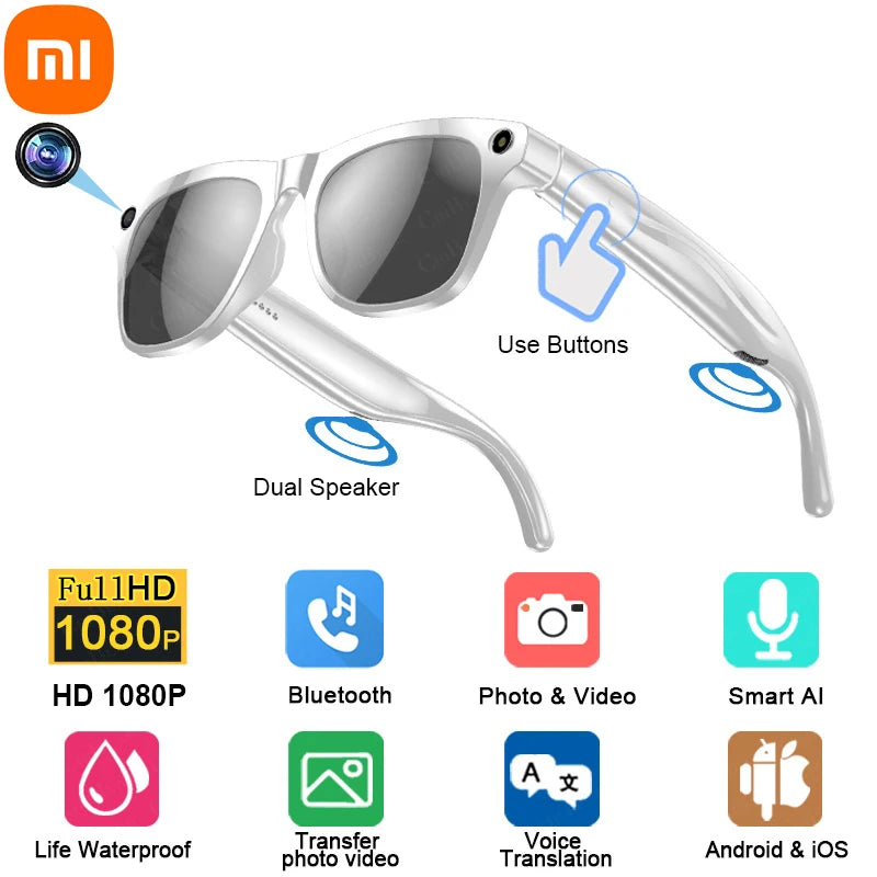 Xiaomi 4K HD AI Smart Glasses GPT 100MP Camera Bluetooth Call video Translation Voice Assistant Control Smart Glasses NEW 2025
