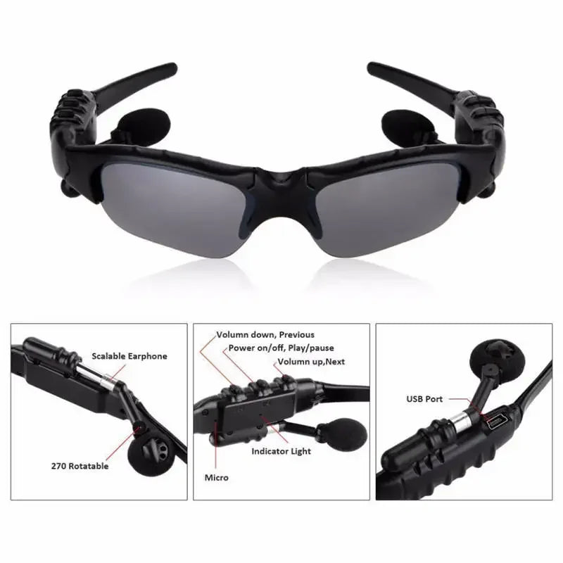 Fashion Cycling Glasses with TWS Bluetooth Earphone Phone Call Adjustable Sport Motorcycle Driving Sunglasses Wireless Headphone