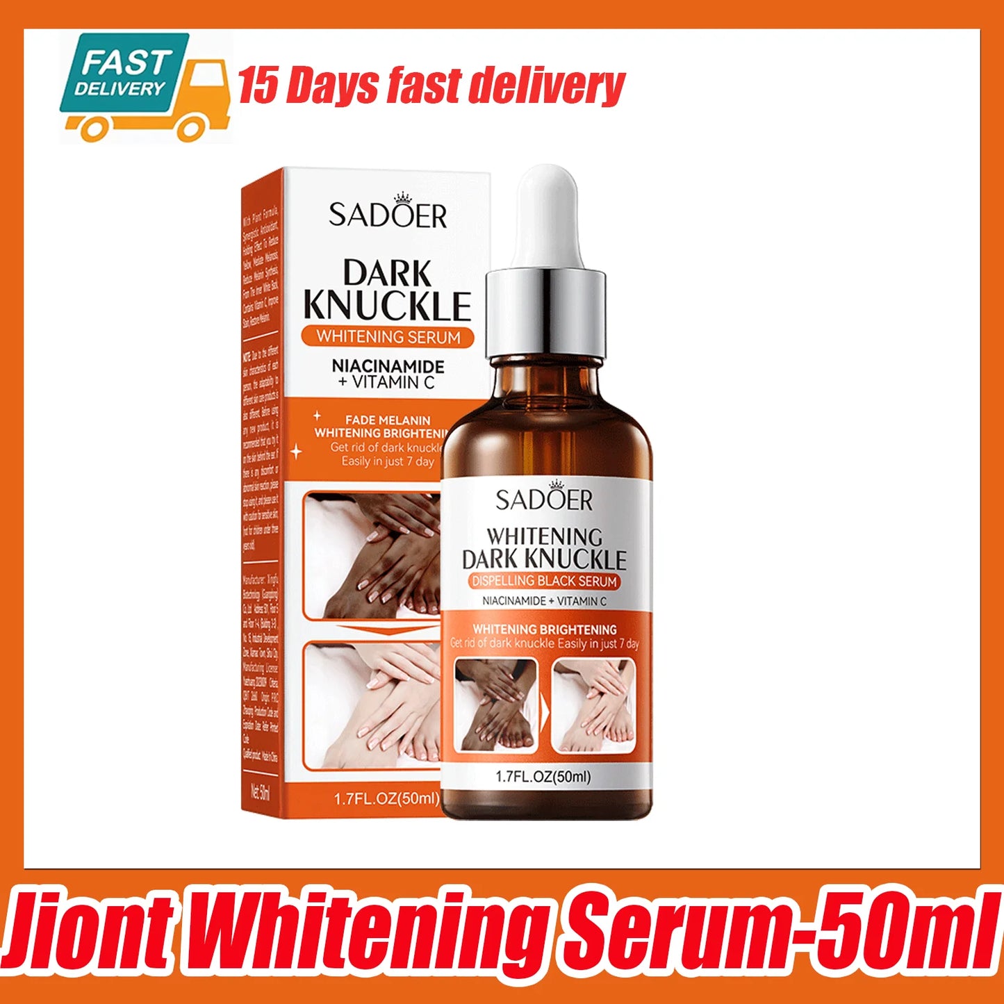 Dark Knuckles Fast Brighten Serum Elbows Hand Knuckle Brightening Serum Knee Black Skin Quickly Lighten Stains Remover Essence