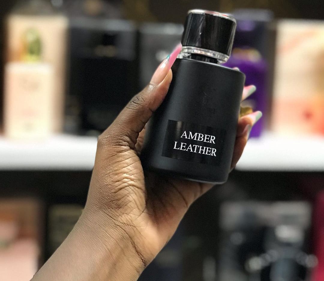 Amber leather perfume man