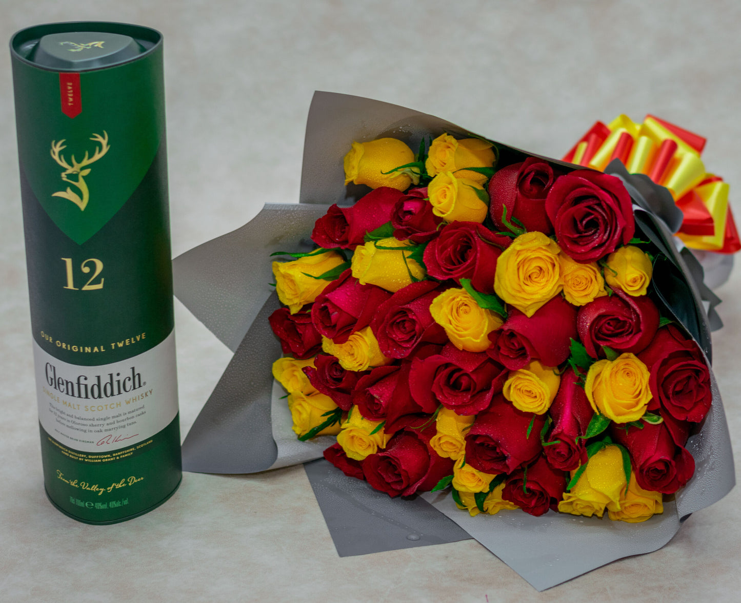 A Flower Bouquet with Whisky