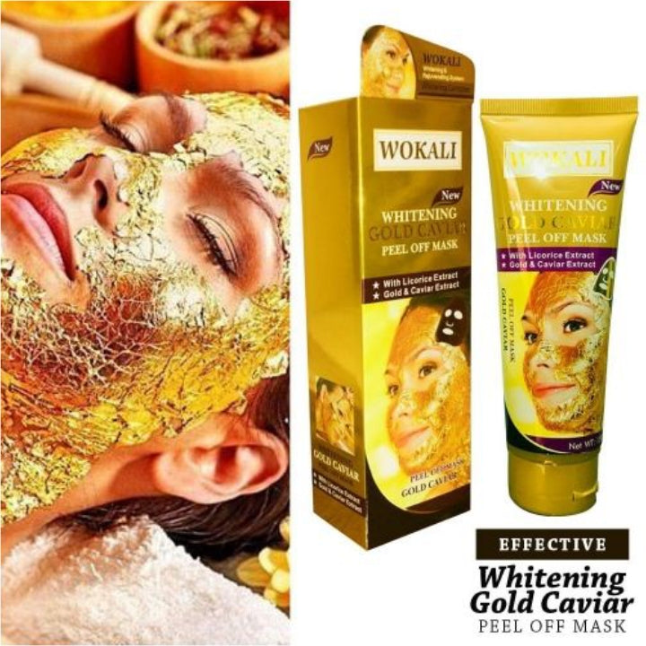 Wokali Whitening Gold Caviar Face Peel Off Mask Deep Cleansing Exfoliating Facial Care