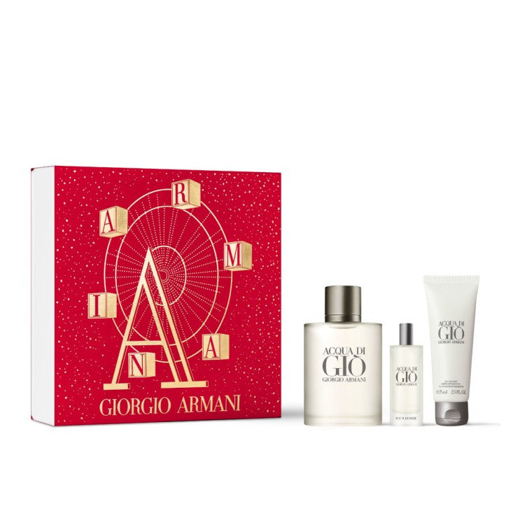 Acqua Di Gio EDP For Men 3 Piece Gift With Mini Perfume & Body Shampoo