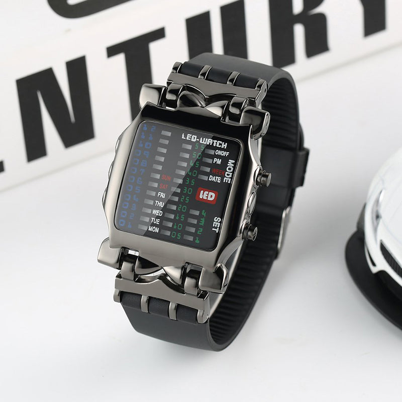 New Watches Multifunctional Popular Square Dial Unisex Binary LED Digital Watches Rubber Band Casual Sport Outdoor Wrist Watch Luminous Smartwatch For Men Women Smart Bracelet Gifts