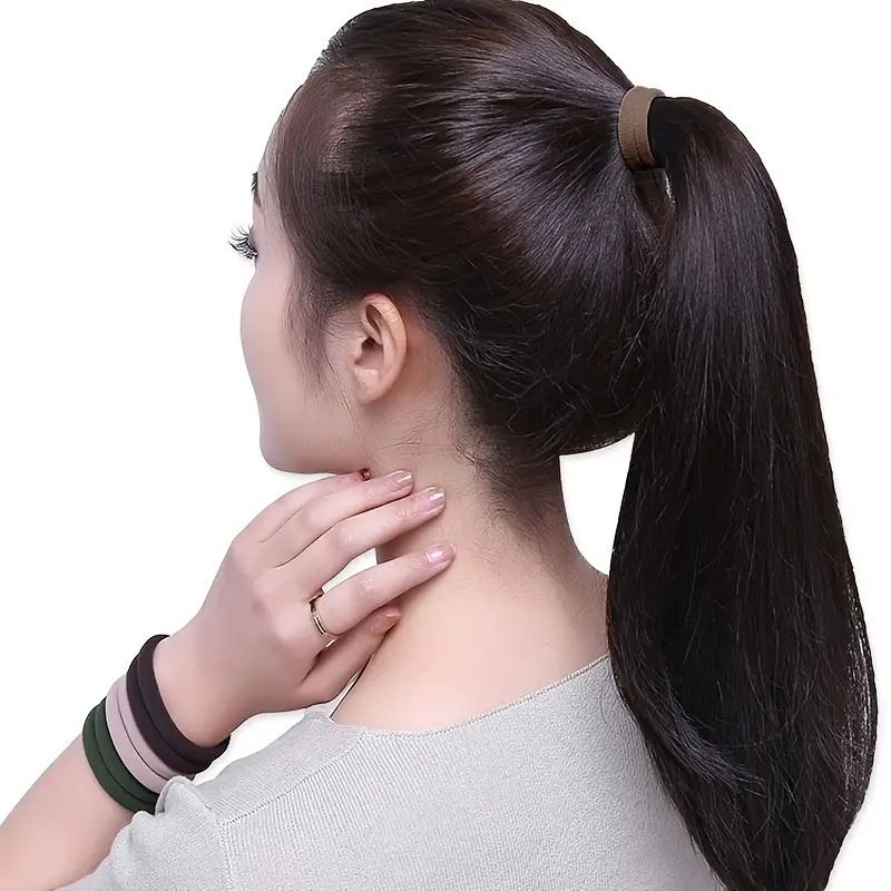 50 PCS/Set Girls Gradient Seamless Simple Hair Rope Children's Color Hair Ring High Elastic Towel Ring Candy Color Hair Rope