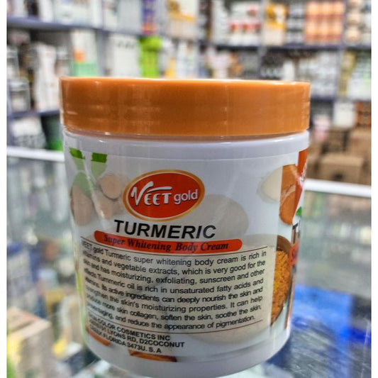 VEET GOLD Turmeric Whitening Body Cream -500g Deep Moisturizing Cream Antioxidant Suitable for All Skin Types Easy to Use Turmeric Face and Body Whitening Cream