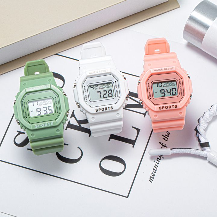 Sports Watch Boys Girls Student LED Electronic Watch Men Women Square Digital Watches Analog Digital Military Army Sport LED Waterproof Wrist Watch Rubber Clock