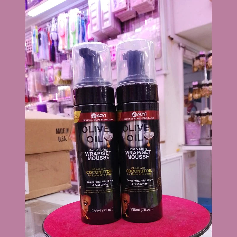 AOYI Olive Oil Hold & Shine Wrap/Set Mousse 258ml