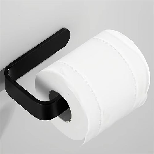1pc Wall Mounted Toilet Paper Holder No Punching Tissue Towel Roll Bathroom Towel Rack Bathroom Accessories Material Plastic