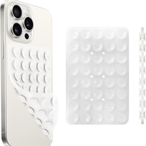 Silicone Suction Cup Phone Case Mount Double Sided, Phone Accessories Hands-Free Strong Grip Holder for Selfies and Videos, Silicon Phone Stand Fits for iPhone and Android, 1pcs