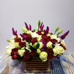 Basket of assorted flowers