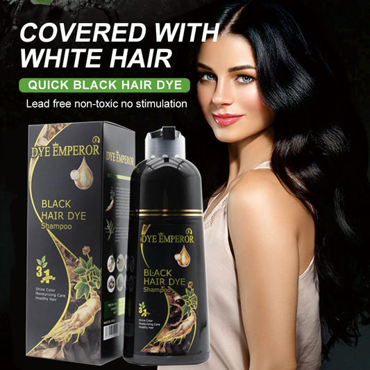 400ml hair coloring hair coloring shampoo, organic natural quick hair dye, plant essence, dark hair coloring agent, male and female shampoo black hair dye, plant pure natural Black