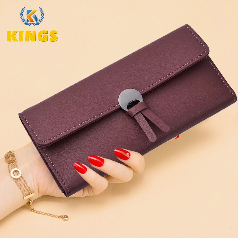 Women Long Wallet Ladies Coin Purse Tri-fold Wallet Card Case Black Wallet