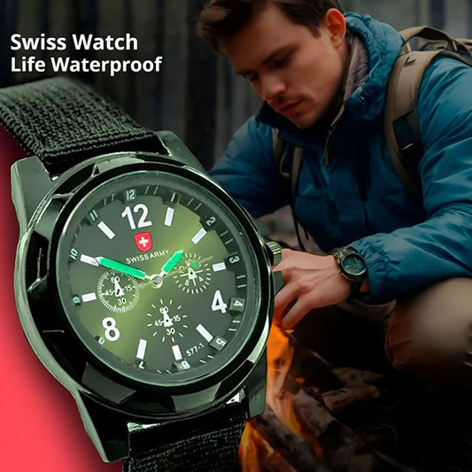 Military Watch Land Air Force Outdoor Sports Watches Army Men's twristwatch Swiss Braided watchband, Braided Wristband Nylon Watch Trend Matching Gifts Party Sports Running