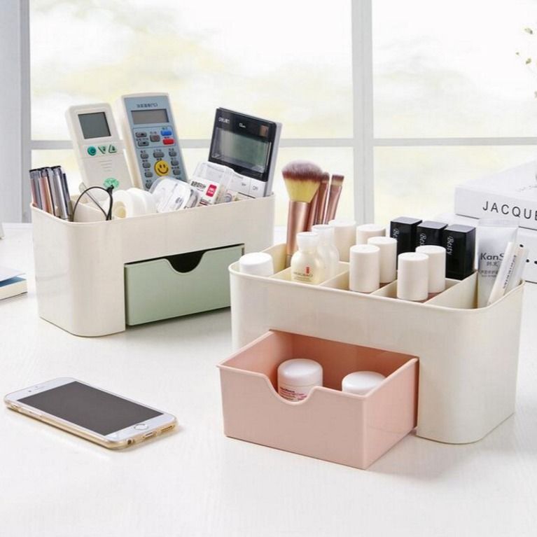 Jewelry and cosmetics storage box, drawer style plastic office desk, dressing table, skincare brush, lipstick, sorting and storage rack