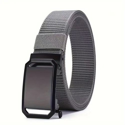 New Arrivals Men's Belt Automatic Metal Buckle Nylon Webbing Outdoor Work Tactical Belt Toothless Automatic Buckle Casual Sports Canvas Belts Military Training Pants Belt For Men High Quality Nylon S