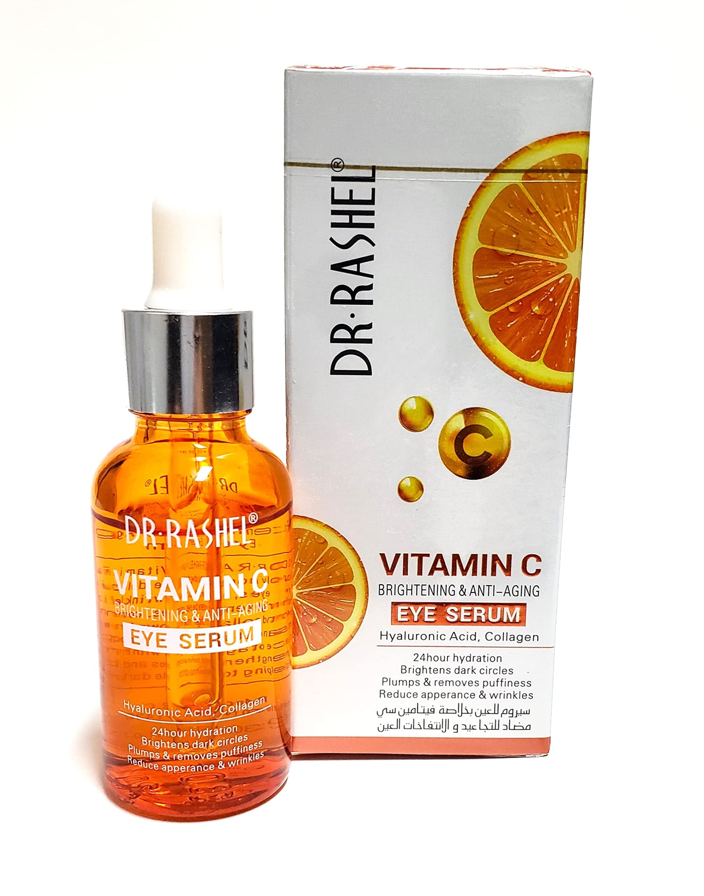 Vitamin C Eye Serum Dr Rashel Brightening & Anti‑Aging Hyaluronic Collagen Eye Treatment 30 ml – Dark Circle Reducer, Firming, Puffiness Relief for Youthful Eyes