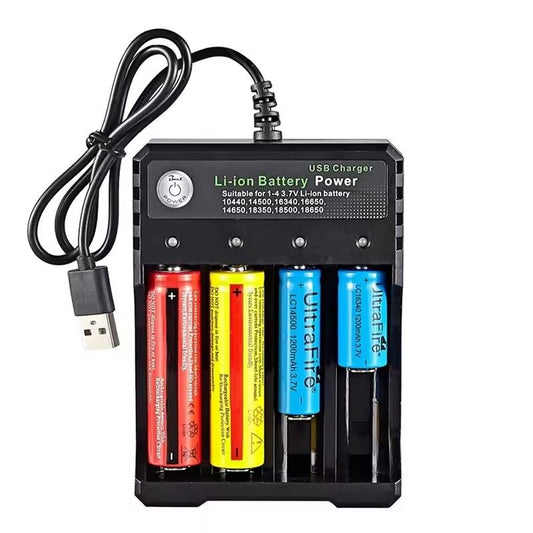 4 Slots Battery Charger USB Charging for 18650 Li-ion BatteryRechargeable Lithium Battery USB Charger
