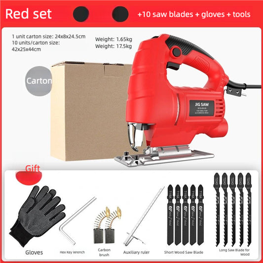 6-Speed Control Electric Jigsaw with 10 Wood Cutting Blades, 45° Bevel Cutting, ,Jig Saw (official standard kit)