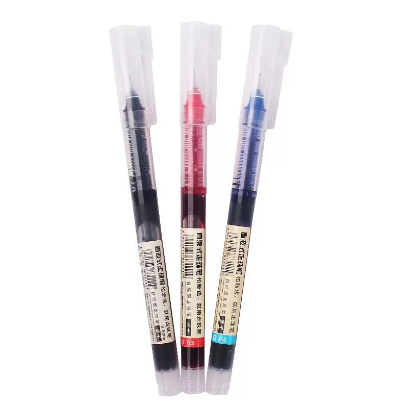 10pcs High-Capacity Liquid Ink Rollerball Pen for Office, Study, and Signatures - Neutral Ink