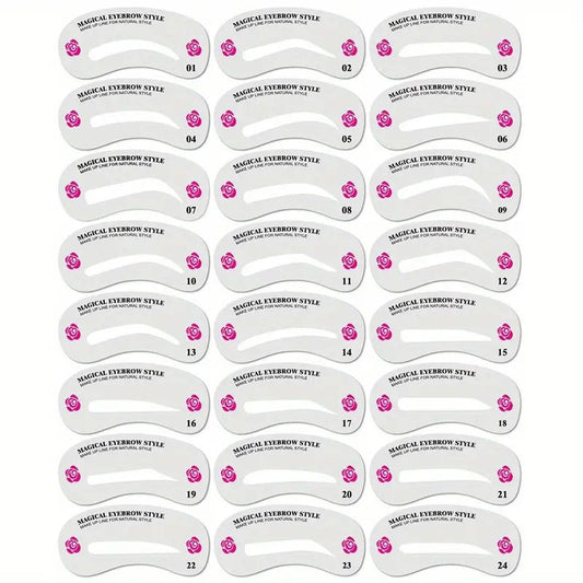 24pcs/set DIY Eyebrow Shaping Stencils - Grooming Kit For Women - Perfect For Beauty Modeling And Makeup Application