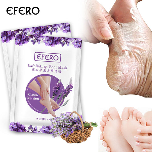Exfoliating Foot Mask Pedicure Socks Exfoliation for Feet Mask Remove Dead Skin Heels Foot Peeling Mask for Legs with lavender extract Beauty and skin