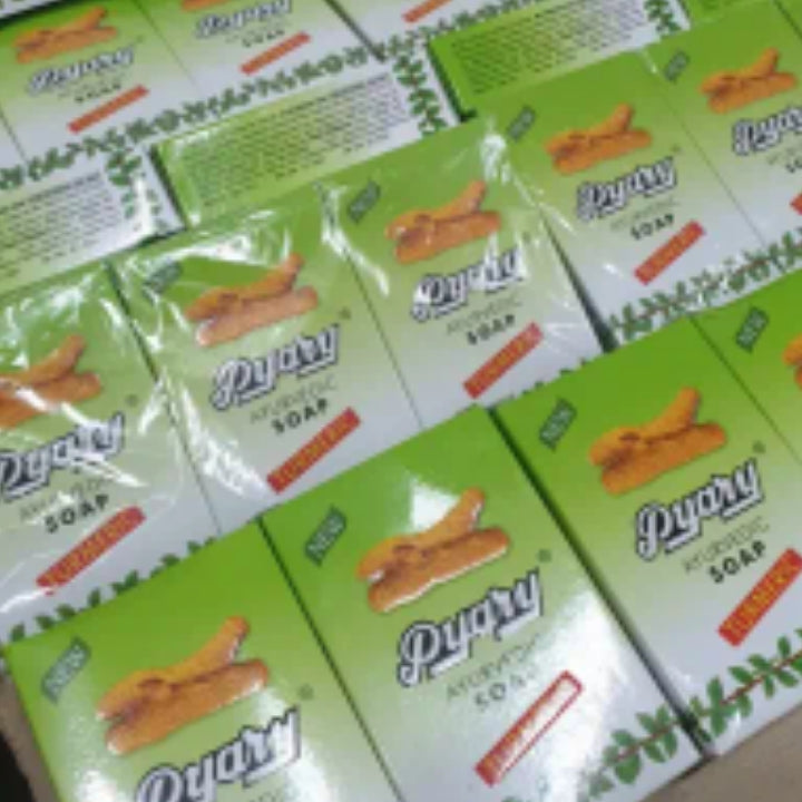 Pyary Ayurvedic Turmeric Tumeric indian Soap Natural 100% Vegan For Smooth Even Skin Tone