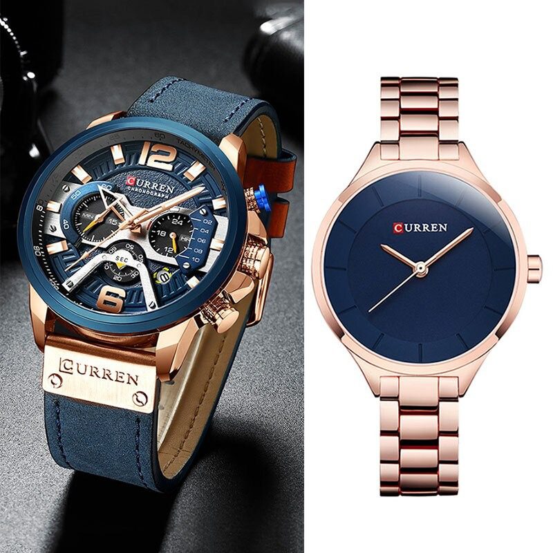 Curren Couple Wrist Watches Gift Set