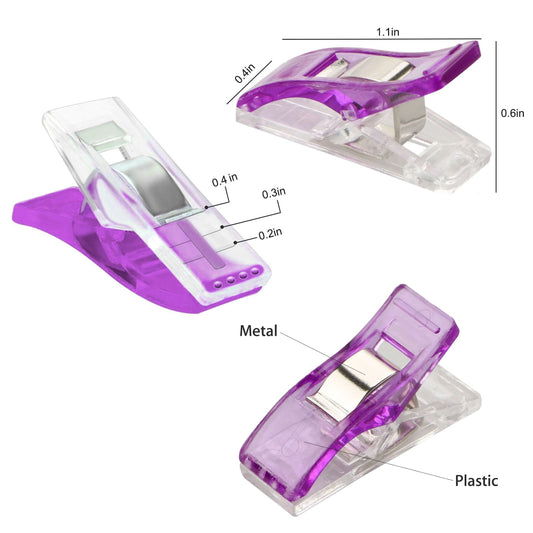 100 Pack Sewing Clips, Multipurpose Sewing Notions Clips Assorted Colors Quilting Clips for Sewing, Quilting, Fabric Knitting, Paper and Photo Clamp