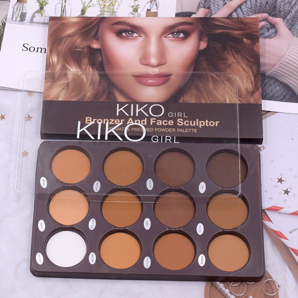 New foundation cream to modify skin tone dual natural color three-dimensional multi-color makeup 12-color makeup