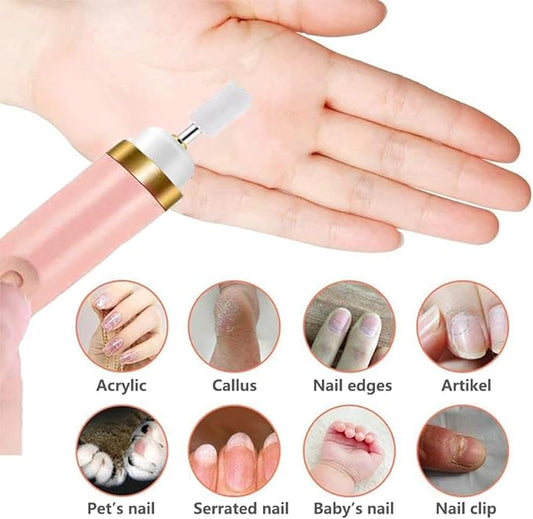 5 in 1 Electric Manicure Drill With Light Portable USB Professionals Pedicure Polishing Nail Grinder Nail Drill Sander Machine Nail Files Polishing Machine Manicure Nail Tools Kit