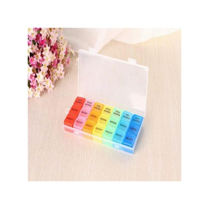 Detachable Weekly Pill Planner , 7 Days 21 Slots Pill Storage Box
