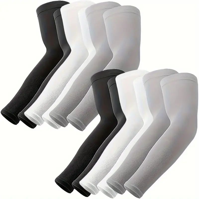 6 Pairs of Cooling Compression Arm Sleeves - Men's and Women's Sports Sun Protection, Outdoor Cycling, Fishing, Golf, and Athletic Wear Essentials
