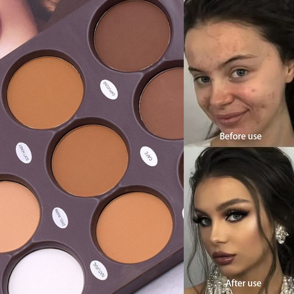 New foundation cream to modify skin tone dual natural color three-dimensional multi-color makeup 12-color makeup