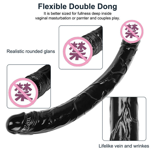 HW A-line transparent crystal simulation female penis double headed double use lesbian female interest masturbation appliance female