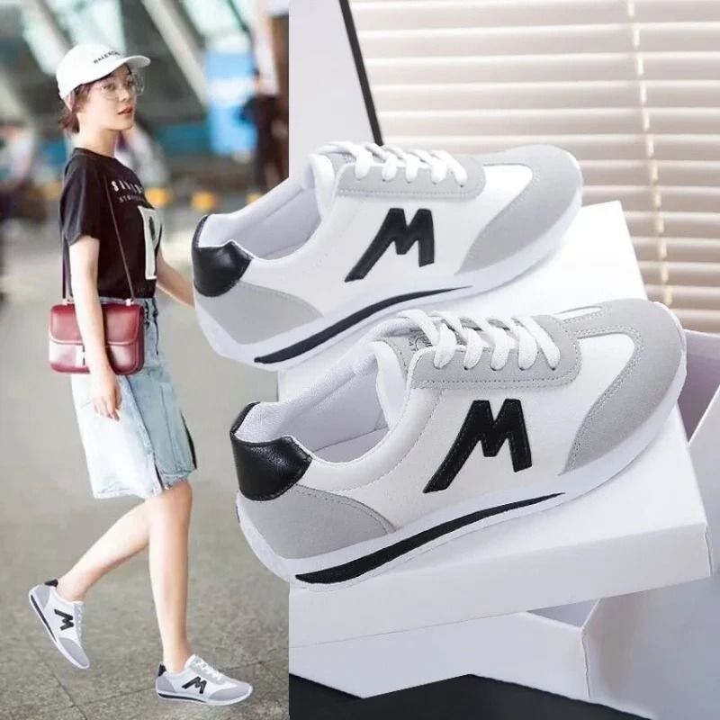 ASSKLO Women Casual Shoes Round Head Deep Mouth Light Sneakers Sports Shoes Board Shoes Versatile Casual Designer Shoes Tennis Shoe Outdoor lightweight Breathable Sneakers Walking shoes white black