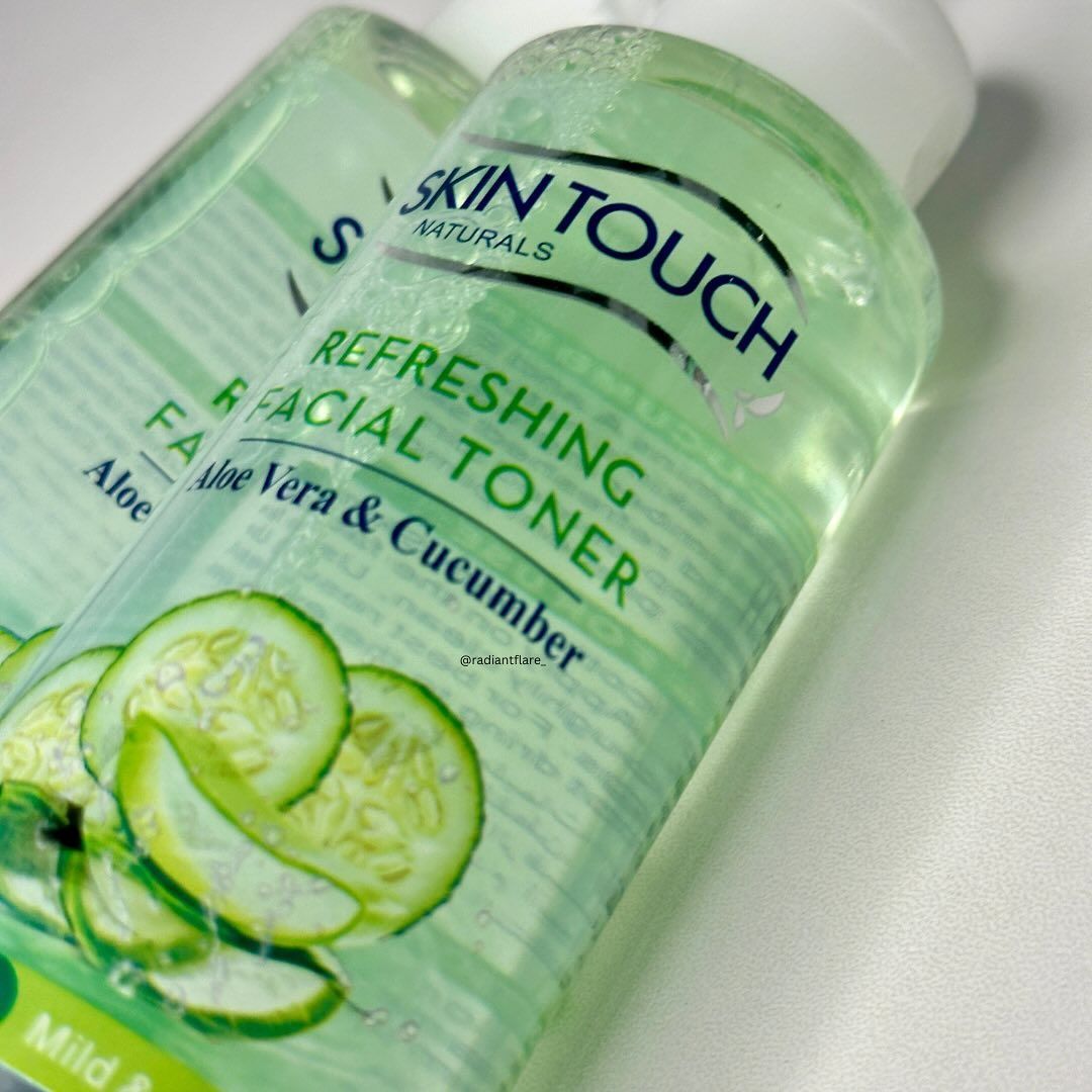 Skin Touch Refreshing Facial Toner With Aloe Vera & Cucumber Extract Cleanses, Freshens and Stimulates Skin Formulated For All Skin Types Leave Your Skin Looking Younger and Hydrated