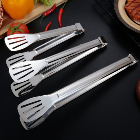1Pc Stainless Steel Tongs for Kitchen Cooking Serving Turning Holding BBQ Food Buffet Bread Grill Salad
