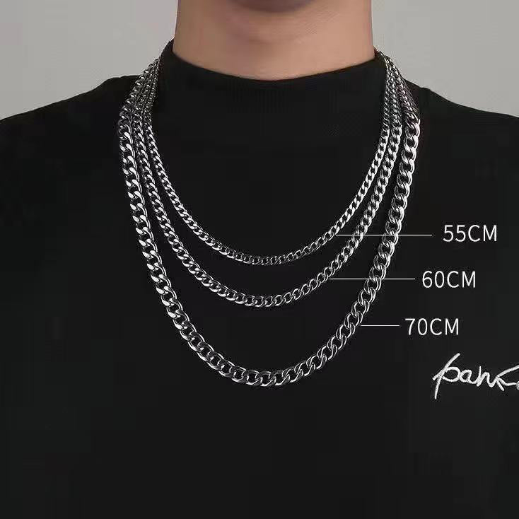 New Arrivals Non-embroidered steel NK chain men's Cuban necklace 304 titanium steel necklace women's hiphop European and American hip hop DIY jewelry accessories Valentine's Day Gifts