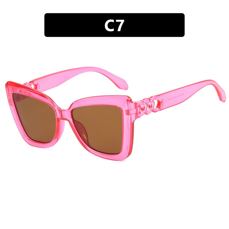 .Irregular Chain Cat Eye Shades Vintage Sun Glasses