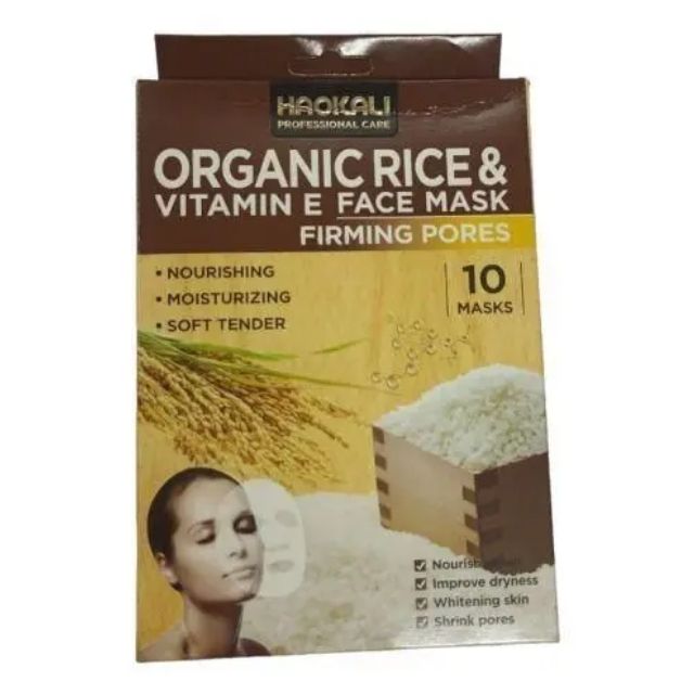 Haokali Organic Rice & Vitamin E Face Mask- Firming Pores_10 Pcs