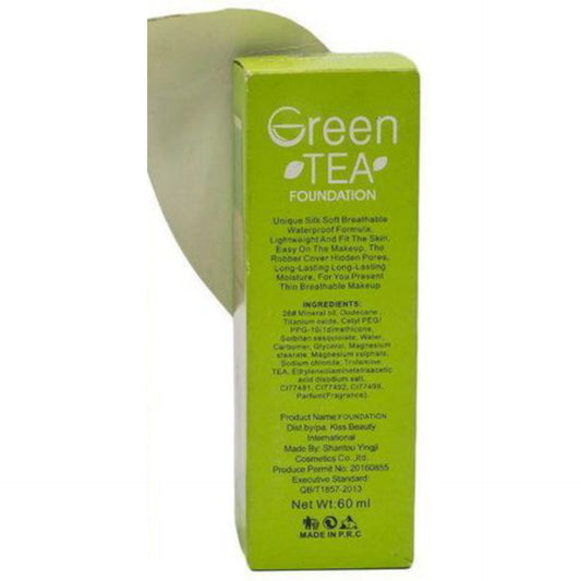 Kiss Beauty Green Tea Foundation Smooth & Flawless Refines Pores Coverage Face Makeup