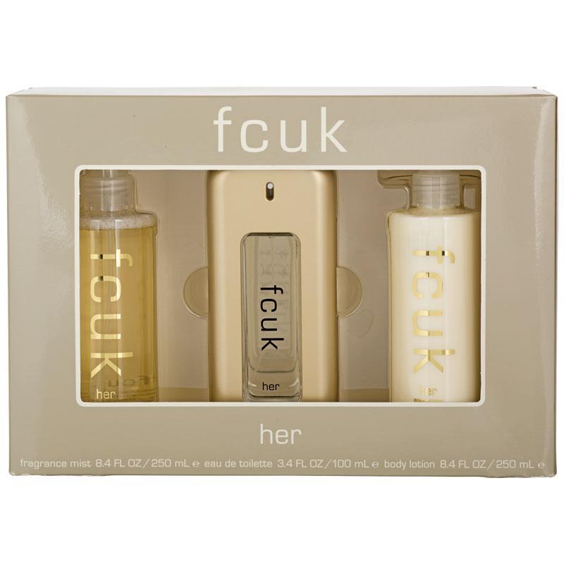 FCUK For Her EDT 3 Piece Gift Set with BL & Body Mist