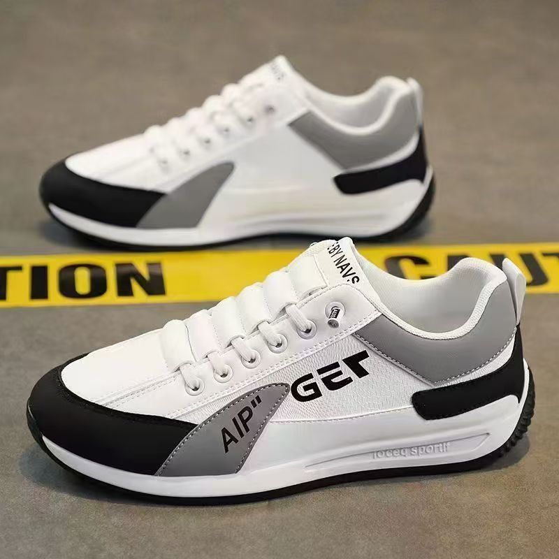 ASSKLO Fashion Designer Men Sneakers Outdoor Casual Shoes PU Leather Breathable Walking Sports Shoes Men's Running Forrest Gump Shoes Flat Shoes Loafers Soft Sole Comfortable Durable white black