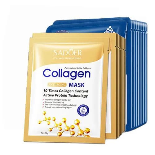 10PCS Anti-wrinkle Collagen Face Mask Moisturizing Anti-aging Repair Brightening skincare Oil-Control Replenishment Whitening Aloe Face Care Face Sheet Mask Facial Masks Skin Care