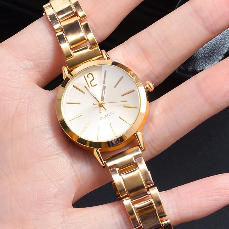 New Arrivals 2pcs Women's Quartz Watch+LOVE Bracelet Set Fashion Lady Wrist Watches Simple Digital Stainless Steel Band Watches Gift For Valentine's Day