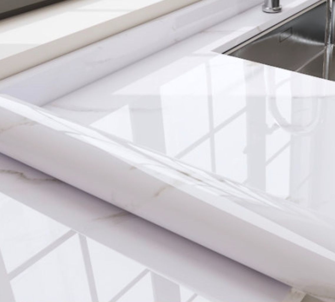Glossy Self-Adhesive Removable Wallpaper peel and Stick Wallpaper- Vinyl Contact Paper for Countertops, Cabinets, Furniture
