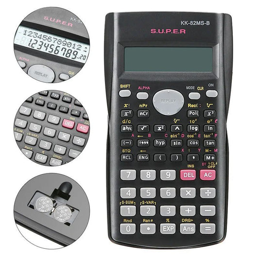Scientific Calculator with 240 Functions and 2-Line Screen Multi-purpose Portable Student Calculator for Math Teaching ,Display Digital LCD Scientific Calculator