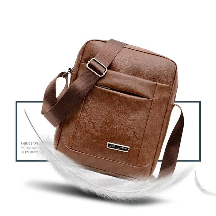 Men's Bag New Large Capacity Single Shoulder Bag Pu Business Men's Messenger Bag Men's Single Shoulder Backpack