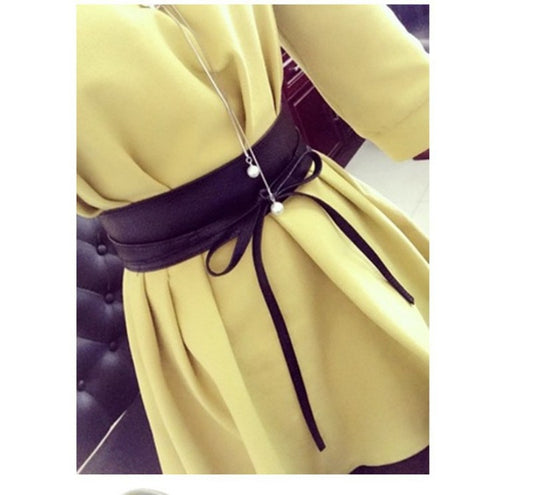 New decorative wide belt Women's simple and versatile wide waistband clothing accessories Belt bow tie matching skirt